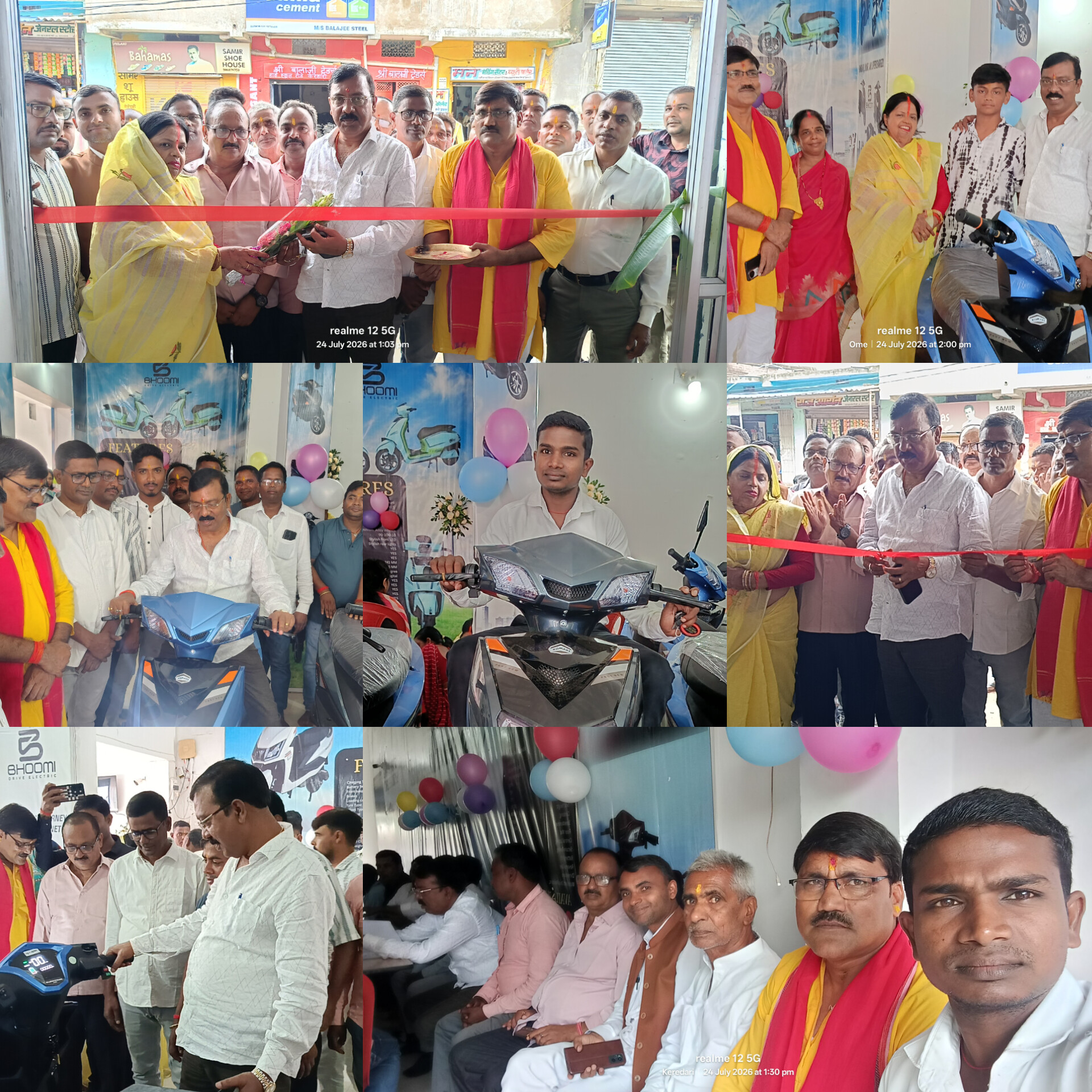 केरेडारी में SAHA AUTOMOBILE शोरूम का धूमधाम से उद्घाटन, विधायक रोशन लाल चौधरी ने काटा फीता।