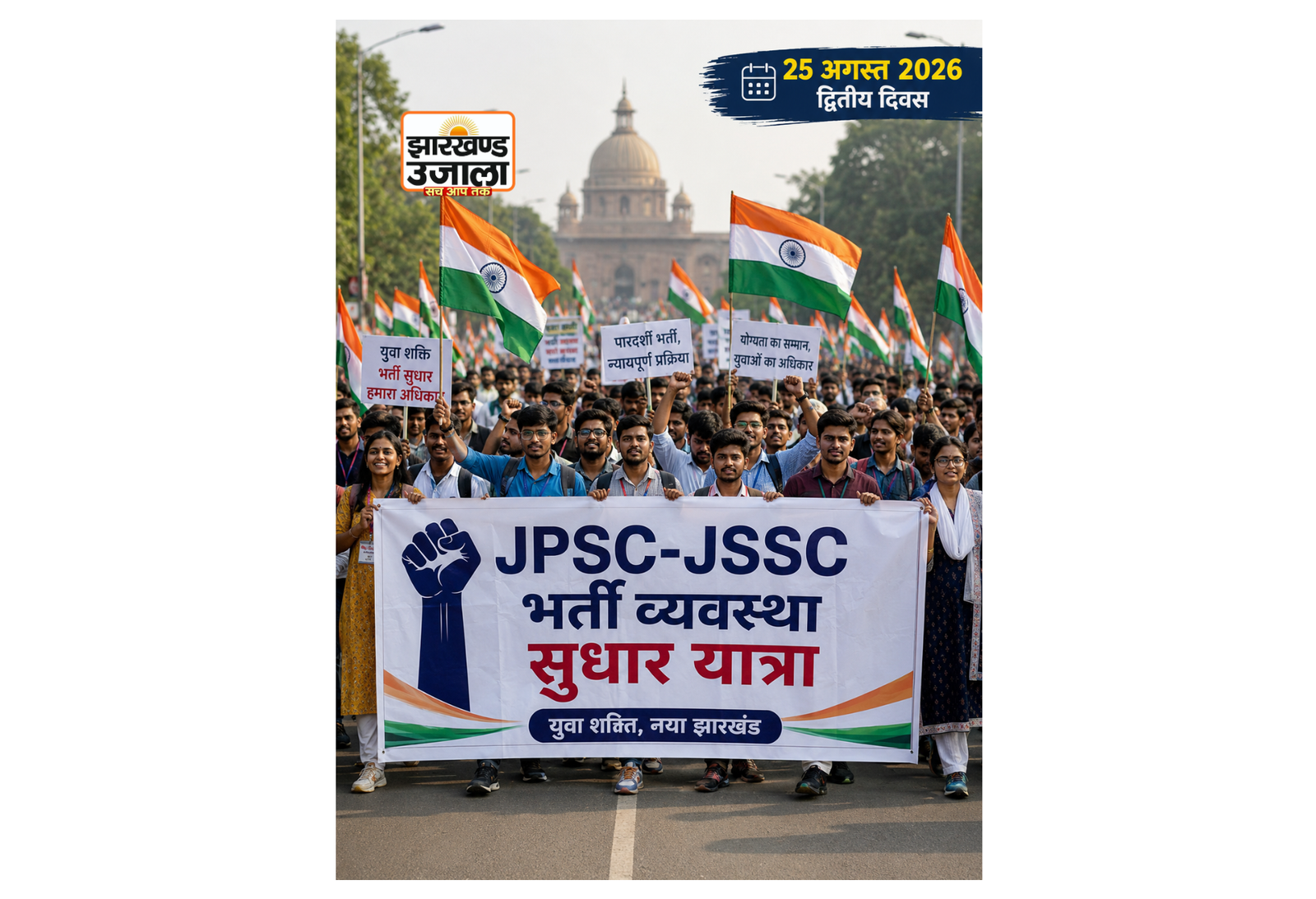 JPSC-JSSC अभ्यर्थियों की ‘भर्ती व्यवस्था सुधार यात्रा’ का हजारीबाग में पड़ाव
