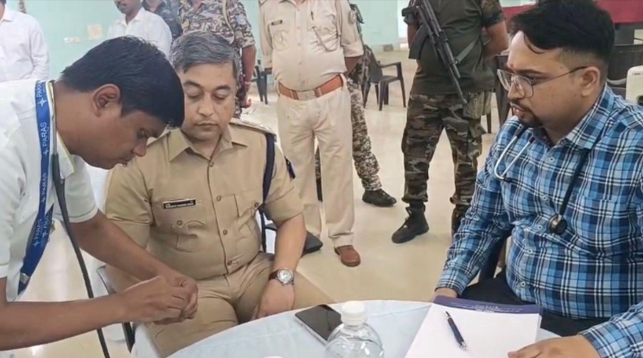 पुलिस लाइन में आयोजित स्वास्थ्य जांच शिविर में 200 से अधिक पुलिसकर्मियों ने कराई जांच